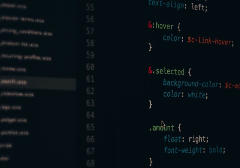 Stylesheet open in a code editor